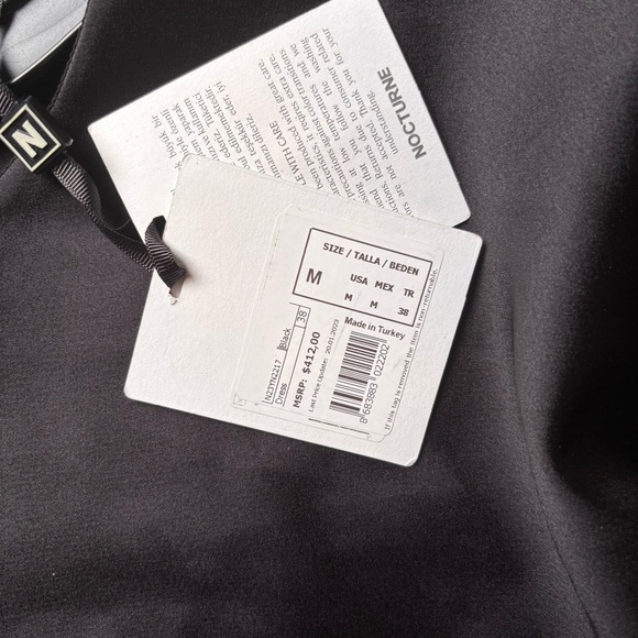 NWT Nocturne Black Puff Sleeve Maxi Dress with Sequin Embellishment - Picture 2 of 8